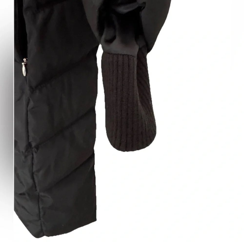 JESSICA SIMPSON Women's XS Hooded Puffer Long Black Zip-Up Jacket Winter Coat - Picture 5 of 14
